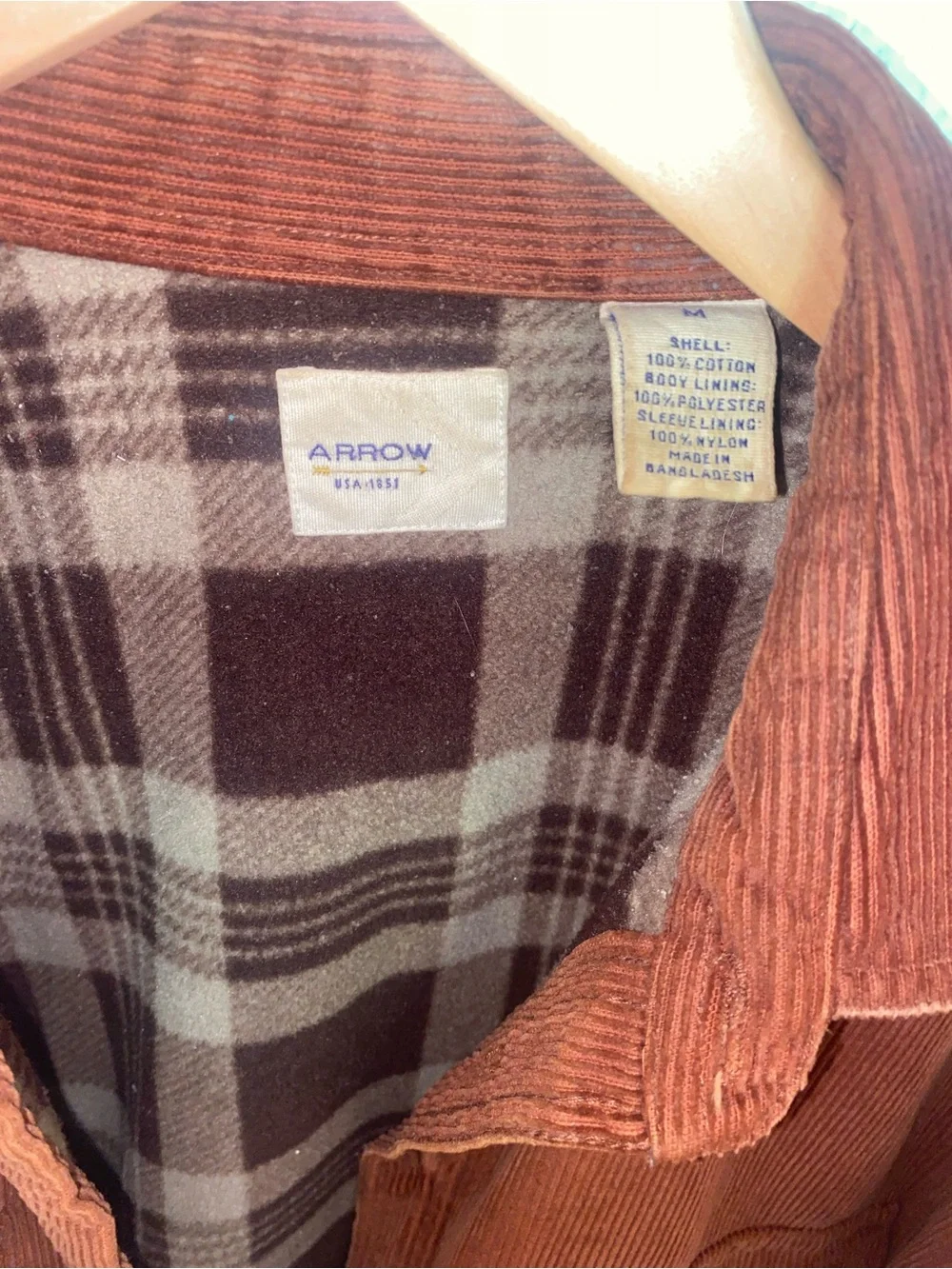 Arrow Men's Corduroy Shirt Jacket in Rust